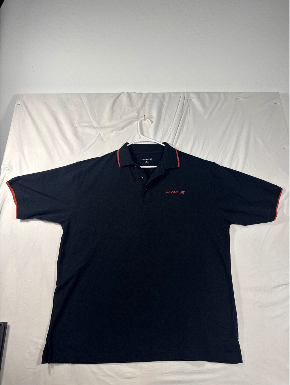 Oracle Men's Polo Shirt XL Black with Red Trim